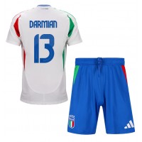 Camiseta Italia Matteo Darmian #13 Segunda Equipación Replica Eurocopa 2024 para niños mangas cortas (+ Pantalones cortos)